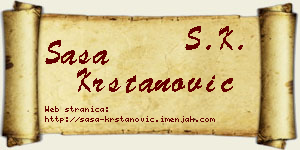 Saša Krstanović vizit kartica